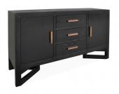 Jen 3-Drawer & 2-Door Cabinet Storage - Ebony Oak