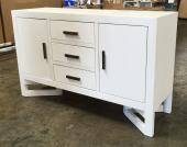 Jen 3-Drawer & 2-Door Cabinet Storage- white lacquer