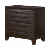 Cassey Side Table -Wired Brush Coffee w/ Gun Metal Shoes