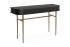 Alpha Console Table - Ebony Oak with gold