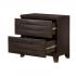 Cassey Side Table -Wired Brush Coffee w/ Gun Metal Shoes