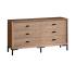 George 6-drawer storage - light walnut w/black matte