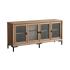 George 4-door cabinet - light walnut black matte leg